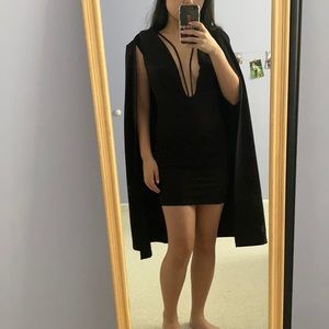 Fashion Nova Black Cape Dress